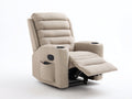Sillones reclinables tapizado 92x95x108 cm - beige - reposapiés extensible y portavasos - diseño moderno