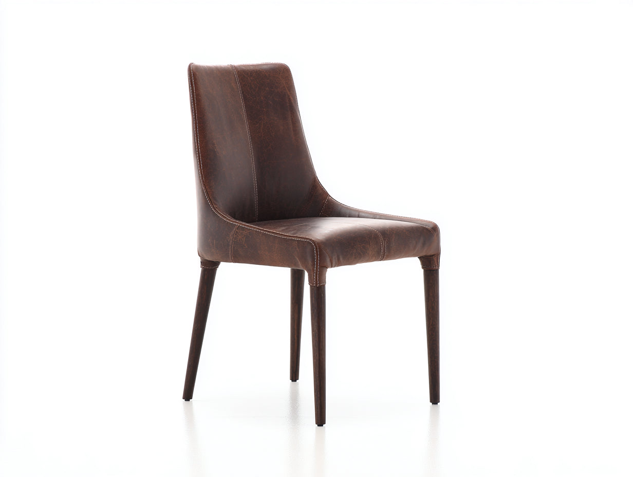Sillas de comedor cuero sintético 50x60x92 cm marrón oscuro - diseño elegante de respaldo alto