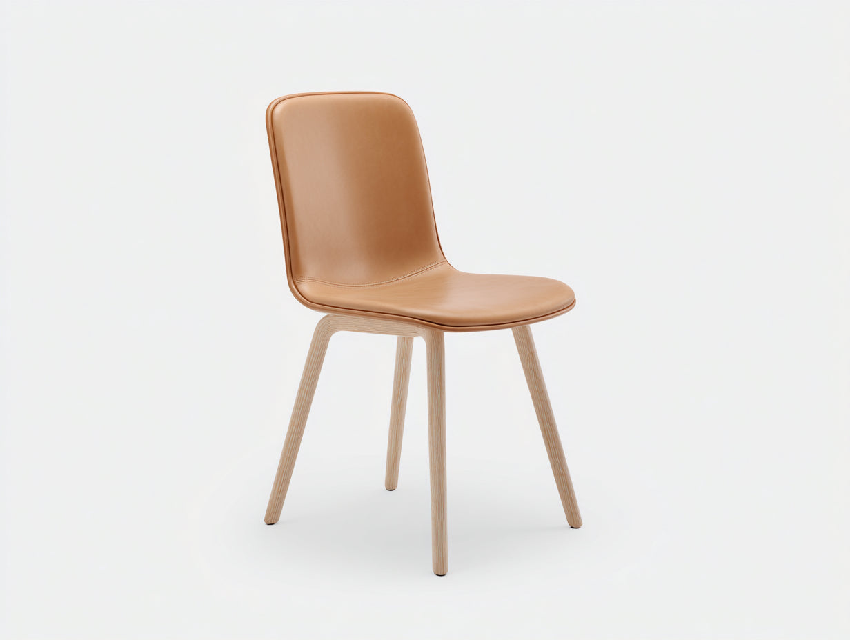 Sillas de comedor tapizada 48x54x84 cm - marrón-natural - respaldo acolchado - diseño moderno