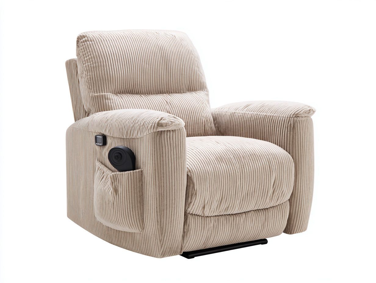 Sillón reclinable tela 95x90x105 cm - Beige - Diseño ergonómico