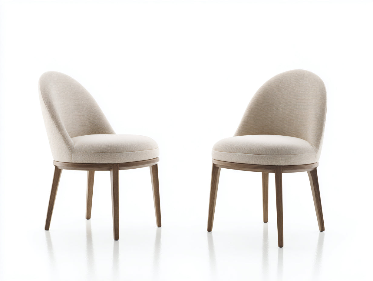 Sillas de comedor tapizadas en tela 52x58x84 cm - beige - diseño moderno para comedor