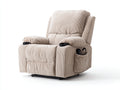 Sillones reclinables tela 105x95x102 cm beige - diseño acolchado con portavasos