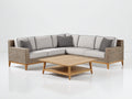 Sofás de exterior ratán 260x260x72 cm beige - diseño esquinero con mesa