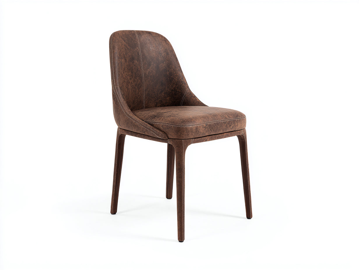 Sillas de comedor tapizada 50x55x86 cm - marrón - respaldo acolchado - diseño moderno