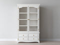 Vitrinas madera 120x42x210 cm blanco - diseño clásico con puertas de cristal