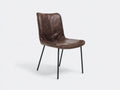 Silla de comedor tapizada con patas metálicas 52x58x86 cm - marrón-negro - estilo industrial