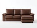 Sofá de esquina de piel sintética 270x165x84 cm - marrón - diseño moderno