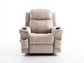 Sillones reclinables tapizado de tela 94x91x108 cm - beige - diseño confortable para salón