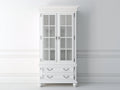 Vitrina de madera 100x40x220 cm - blanco - estilo clásico