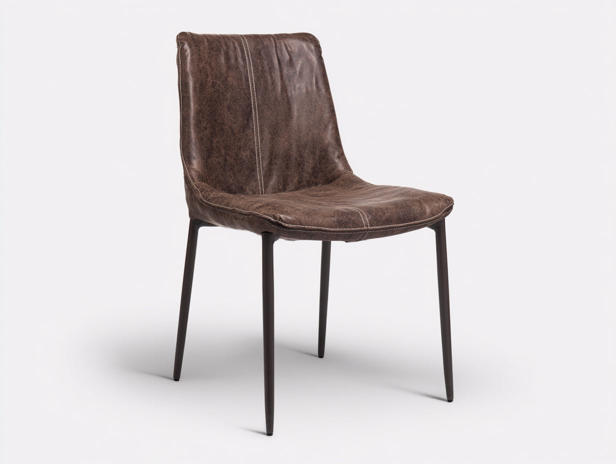 Sillas de comedor piel sintética 50x58x86 cm - marrón oscuro-negro - estilo industrial