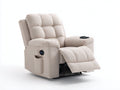 Sillones reclinables tela 102x96x105 cm beige - confort ajustable con portavasos
