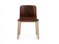 Silla de comedor tapizada con patas de madera 50x56x84 cm - marrón-natural - estilo moderno