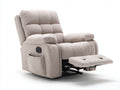 Sillón reclinable eléctrico de tela acolchada 94x98x106 cm - beige - con reposapiés