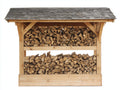 Leñero exterior madera 200x60x170 cm - Natural - Diseño abierto